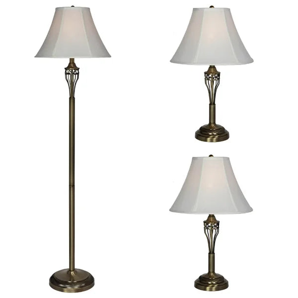 Lamp with Antique Brass Finish 3-pack