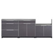 NewAge Products 4-piece Outdoor Kitchen Aluminum Set with 3-drawer Cabinet