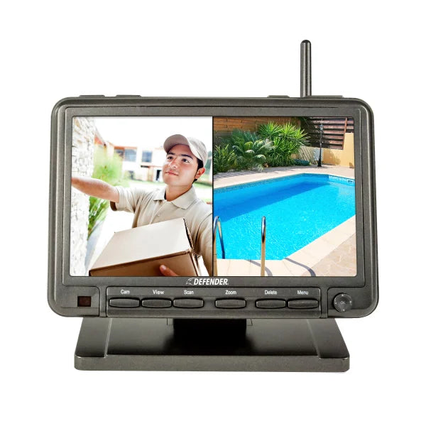 Defender PhoenixM2 Non Wi-Fi. Plug-In Power, Security System with 2 Cameras and a 7 in. LCD Monitor