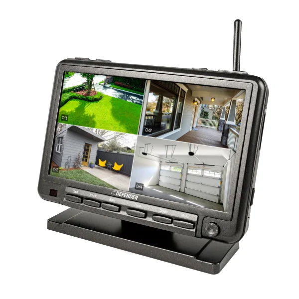 Defender PhoenixM2 Non Wi-Fi. Plug-In Power, Security System with 2 Cameras and a 7 in. LCD Monitor