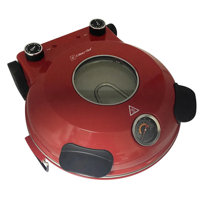 Culinary Chef Electric 12 in. Pizza Oven with Adjustable Heat Control and Removable Pizza Stone