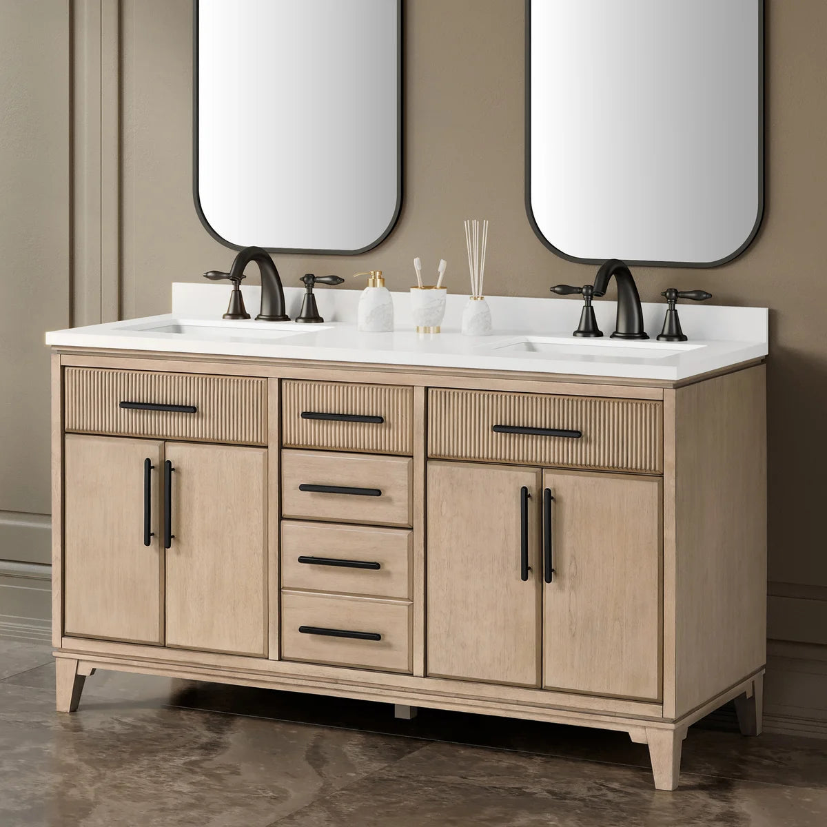 Loxley Rowe Marbella Vanity in Sahara Birch with Quartz Top