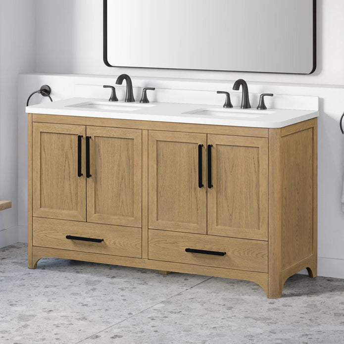 OVE Decors Adrian Vanity with Quartz Top in Brown
