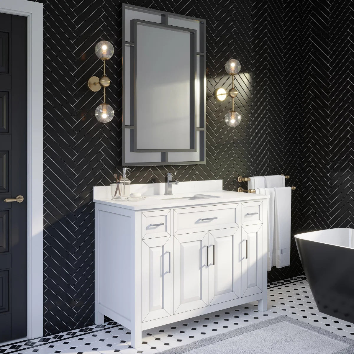 Studio Bathe Thomson Vanity with Power Bar, White