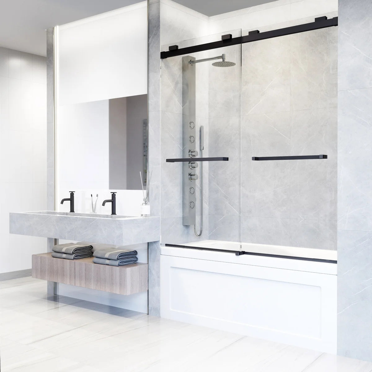 VIGO Houston Frameless Sliding Tub Door