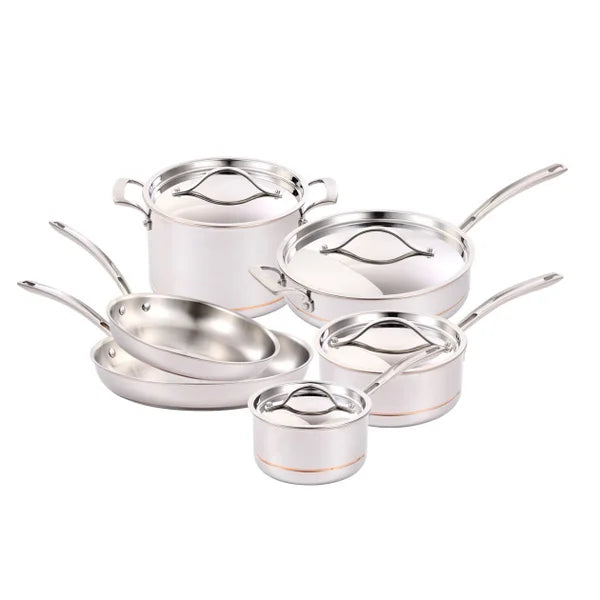 5-ply Clad Stainless Cookware Set, 10-pieces