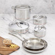 5-ply Clad Stainless Cookware Set, 10-pieces