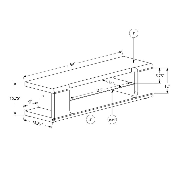 Astro 60 in. White Television Stand