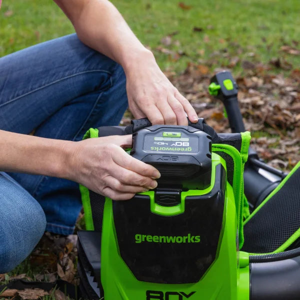 Greenworks 80V 780CFM 205MPH Brushless Backpack Blower, 4Ah Battery and Charger Included