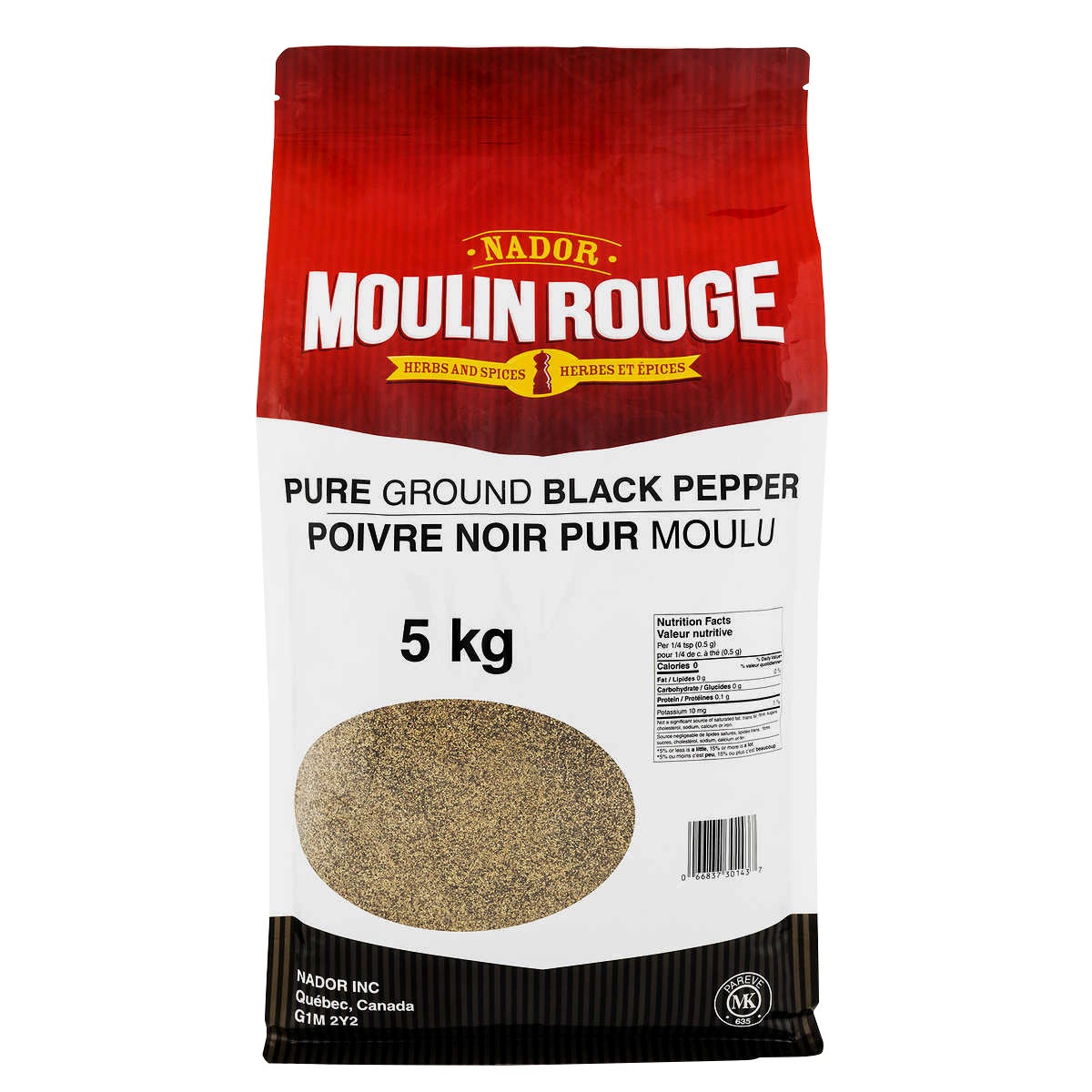 Moulin Rouge Pure Ground Black Pepper, 5 kg