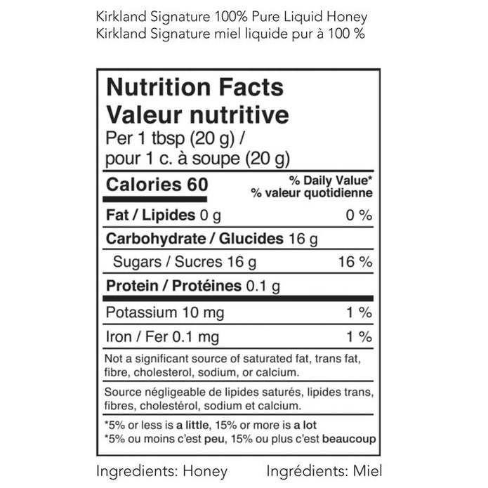 Kirkland Signature 100% Pure Liquid Honey, 3 x 750 g