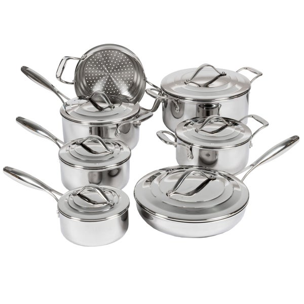 Lagostina 5-ply Clad Stainless-steel Commercial Cookware Set, 13-pieces