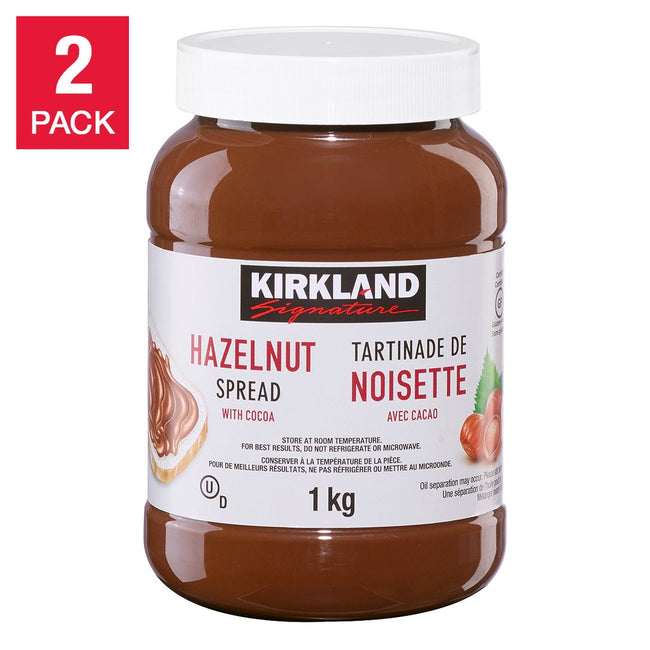 Kirkland Signature Hazelnut Spread with Cocoa, 2 x 1 kg