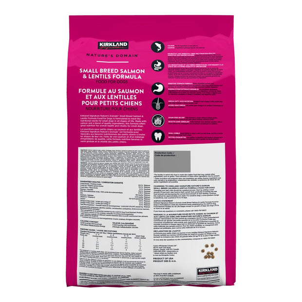 Kirkland Signature Nature’s Domain Small Dog Breed Salmon & Lentils Formula, 9.07 kg (19.9 lb.)