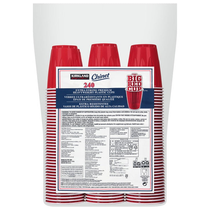 Kirkland Signature The Big Red Cup Heavyweight 18-oz. Plastic Cold Cups, 240-count