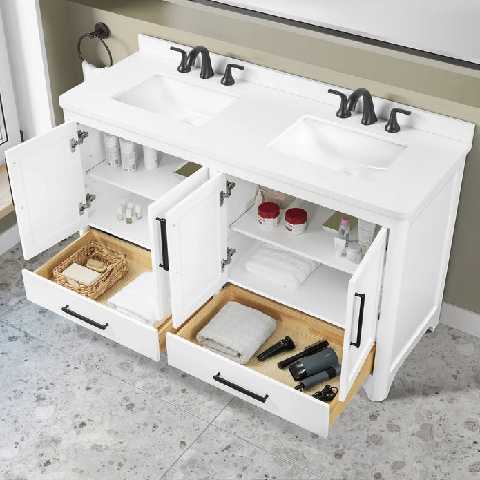 OVE Decors Adrian Vanity with Quartz Top in White