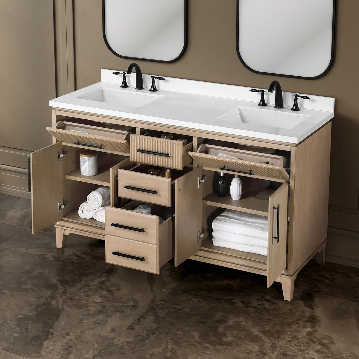 Loxley Rowe Marbella Vanity in Sahara Birch with Quartz Top