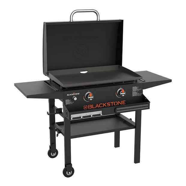 Blackstone 2-burner 34,000 BTU Cooking Station Propane Gas Griddle with Hood