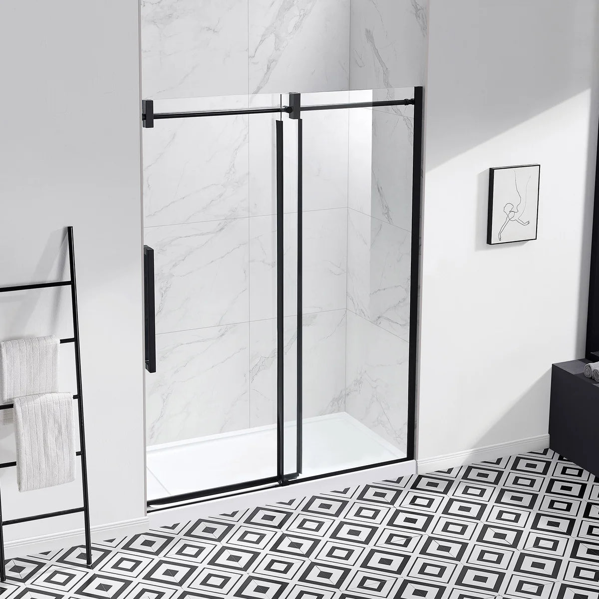 OVE Decors Dayton Frameless Glass Alcove Shower Door