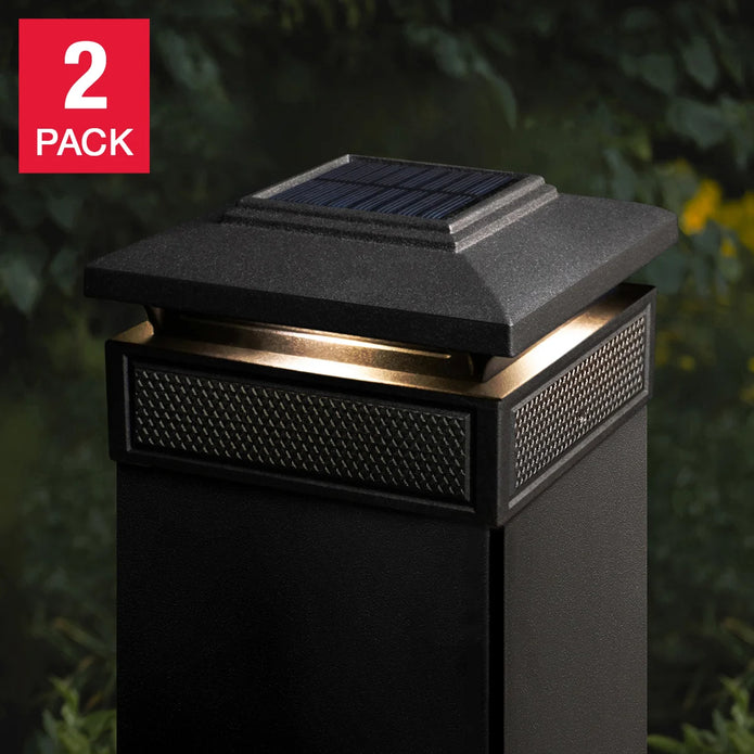 Classy Caps Lumineer Smart Solar Post Cap Light, 2-pack