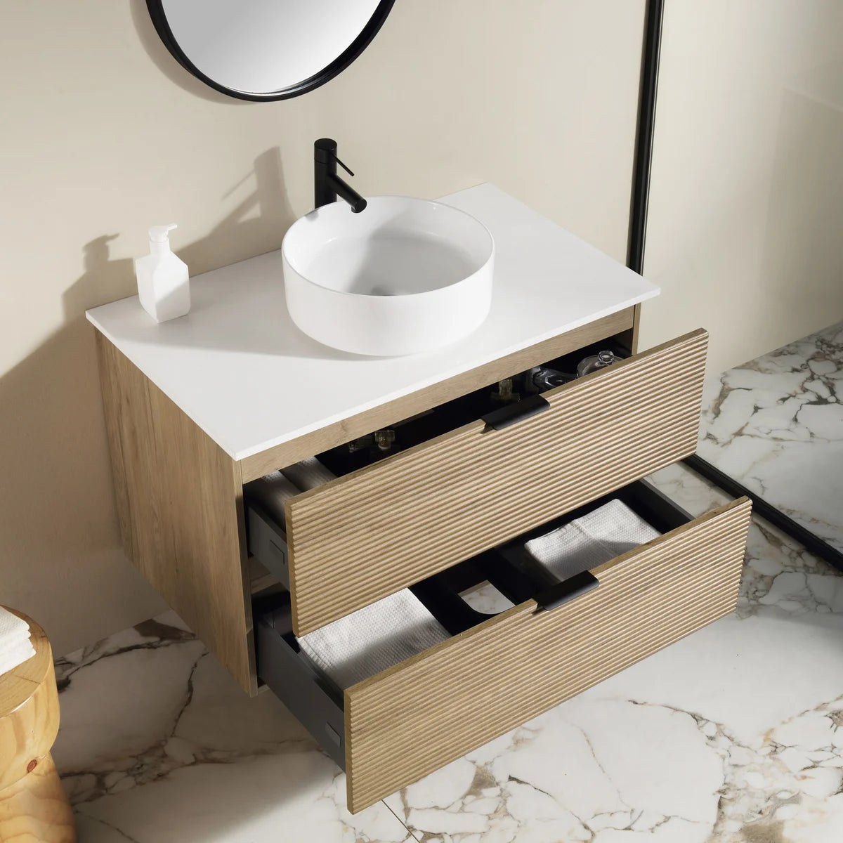 Ove Decors Archie Walnut Vanity with Engineered Stone Top