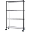 Trinity NSF 4-tier Black Wire Shelving Rack