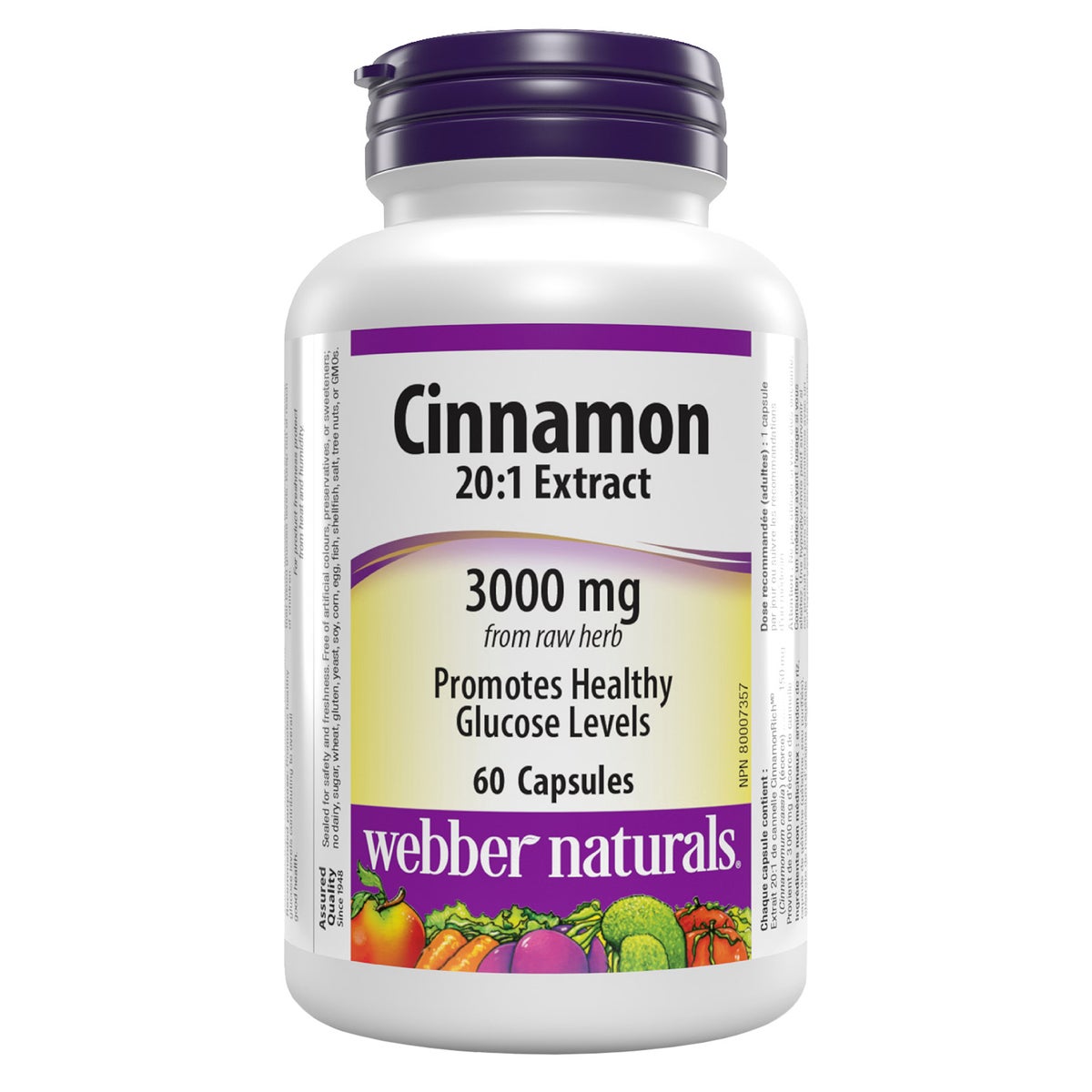 webber naturals Cinnamon 20:1 Extract 150 mg, 2 x 60 Capsules