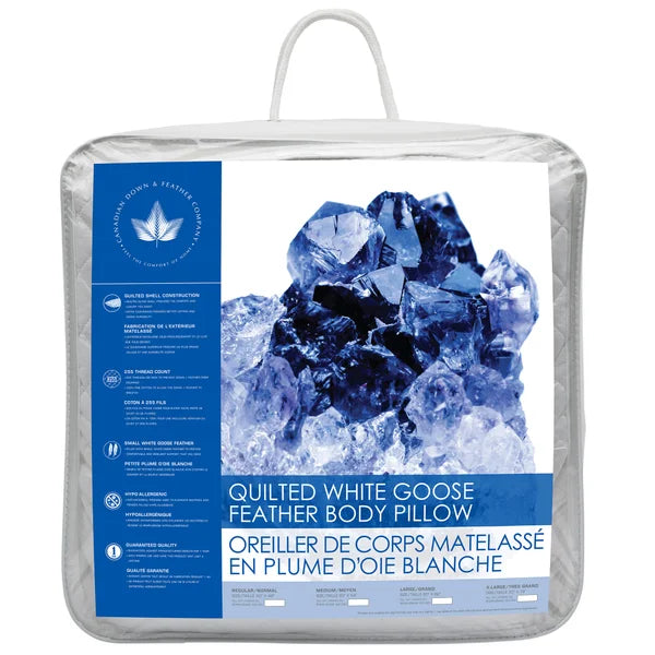 Canadian Down & Feather Company Quilted White Goose Feather Body Pillow