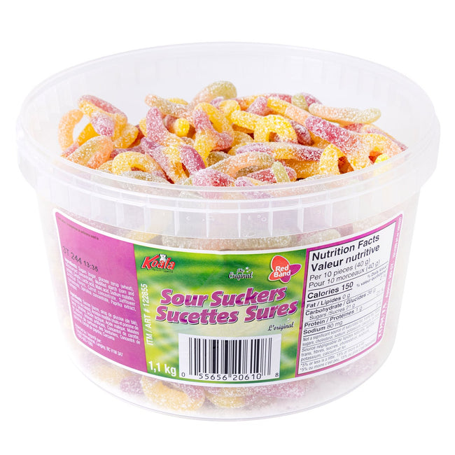 Red Band Sour Suckers Tub, 300 Suckers