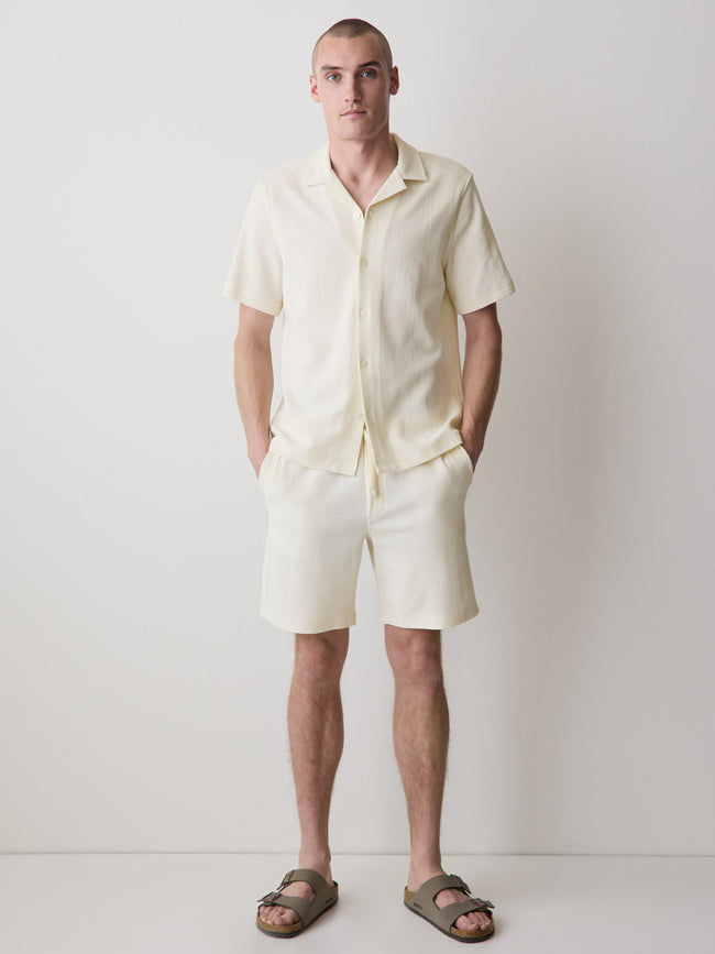 Ribbed Sweater Short with Elastic Waistband