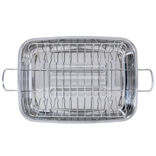 Lagostina 18/10 Stainless-steel Roasting Pan with Rack, 39 cm × 28 cm (15.3 in. × 11 in.)