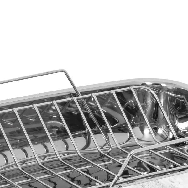 Lagostina 18/10 Stainless-steel Roasting Pan with Rack, 39 cm × 28 cm (15.3 in. × 11 in.)