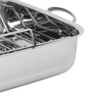 Lagostina 18/10 Stainless-steel Roasting Pan with Rack, 39 cm × 28 cm (15.3 in. × 11 in.)