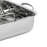 Lagostina 18/10 Stainless-steel Roasting Pan with Rack, 39 cm × 28 cm (15.3 in. × 11 in.)