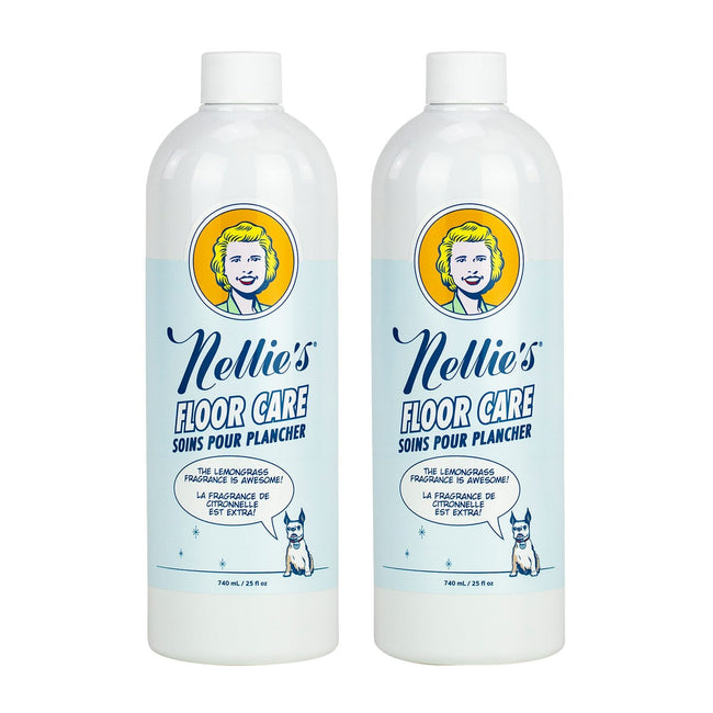 Nellie’s Floor Care Cleaner, Lemongrass Scent, 2 x 740 ml (25 oz)