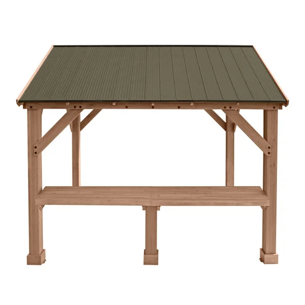 Yardistry 3.6 m (12 ft.) Cedar Pavilion Bar Counter