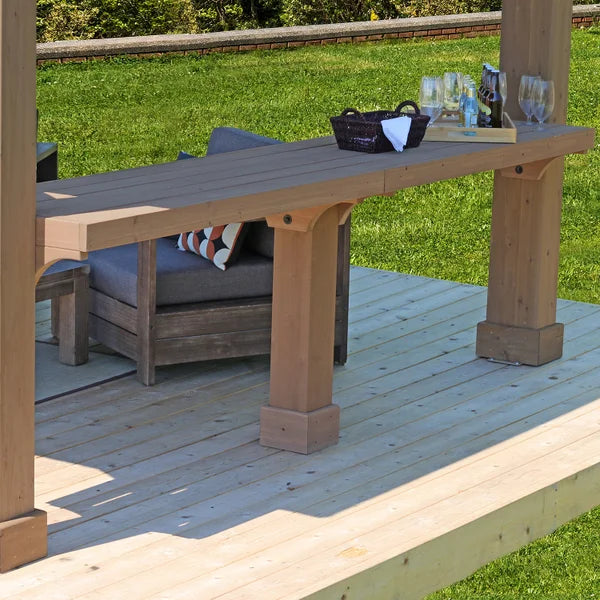 Yardistry 3.6 m (12 ft.) Cedar Pavilion Bar Counter