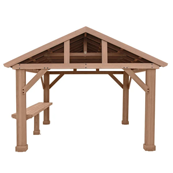 Yardistry 3.6 m (12 ft.) Cedar Pavilion Bar Counter