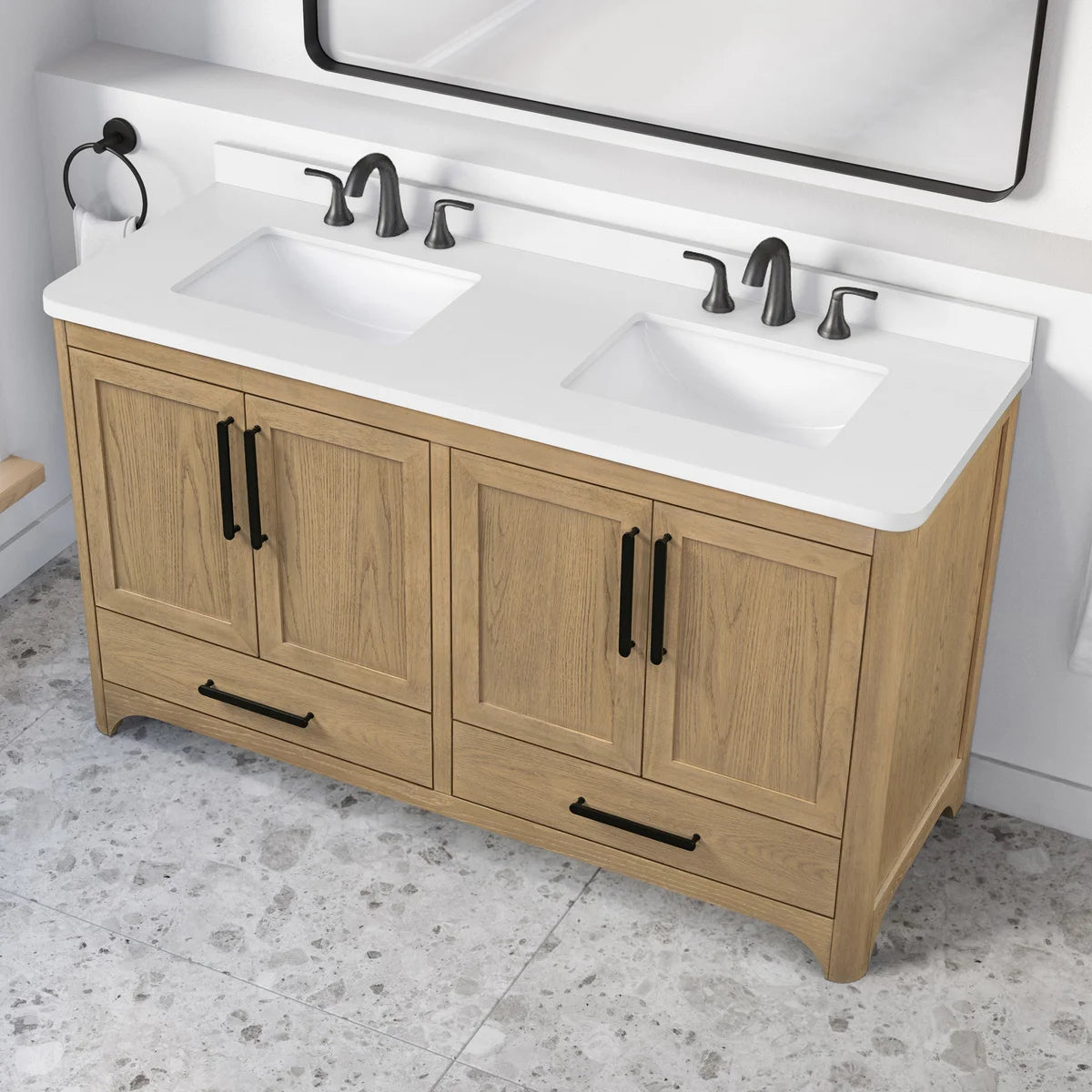 OVE Decors Adrian Vanity with Quartz Top in Brown