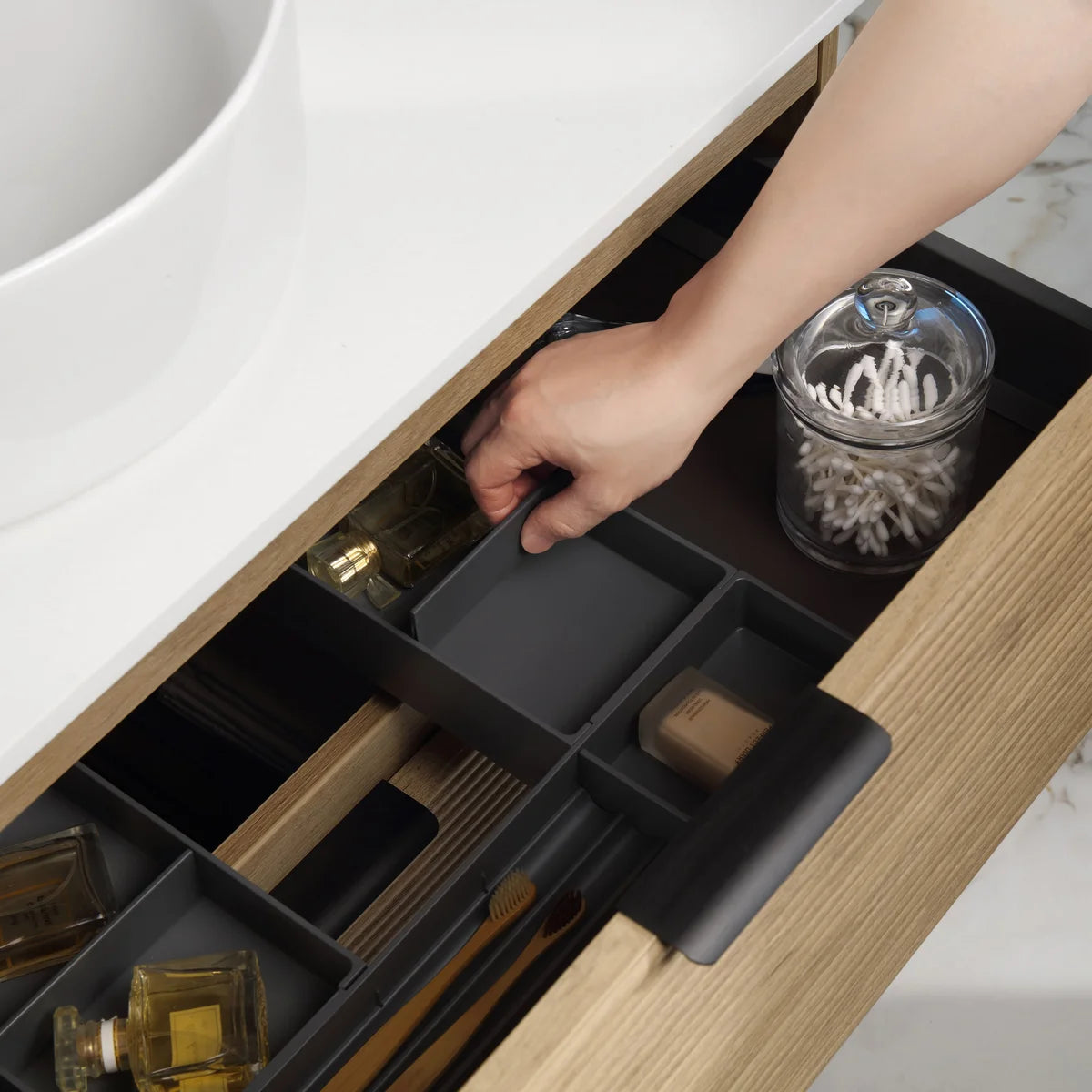 Ove Decors Archie Walnut Vanity with Engineered Stone Top