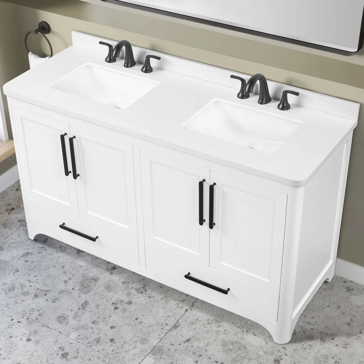 OVE Decors Adrian Vanity with Quartz Top in White