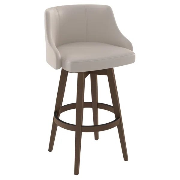 Amisco Nolan Brown Frame with Beige Seat Counter Stool