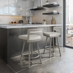 Amisco Travis Grey and Beige Counter Stool