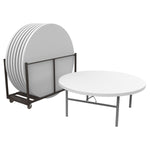 Lifetime Commercial 182.9 cm (72 in.) 8 Round Tables with 1 Table Cart