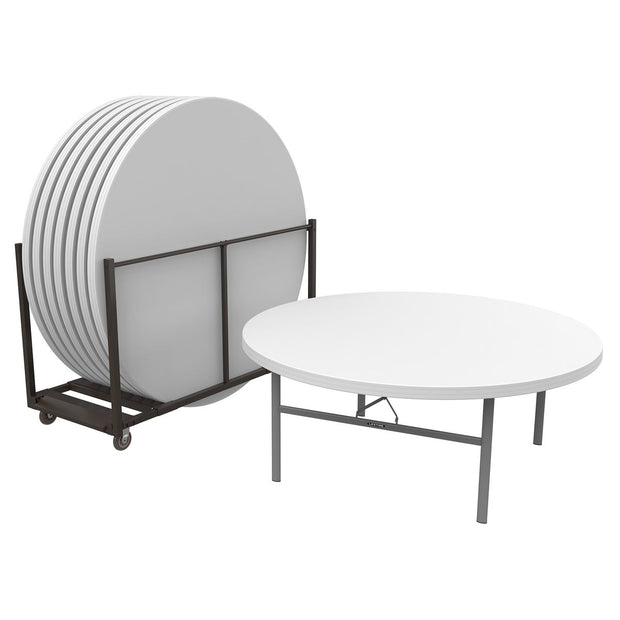 Lifetime Commercial 182.9 cm (72 in.) 8 Round Tables with 1 Table Cart