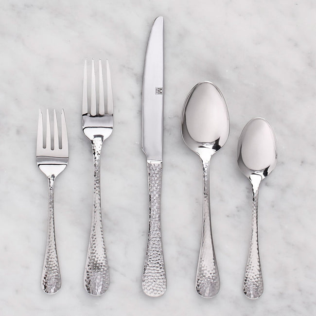 Chicago Hammered Stainless-steel Cutlery, 60-piece