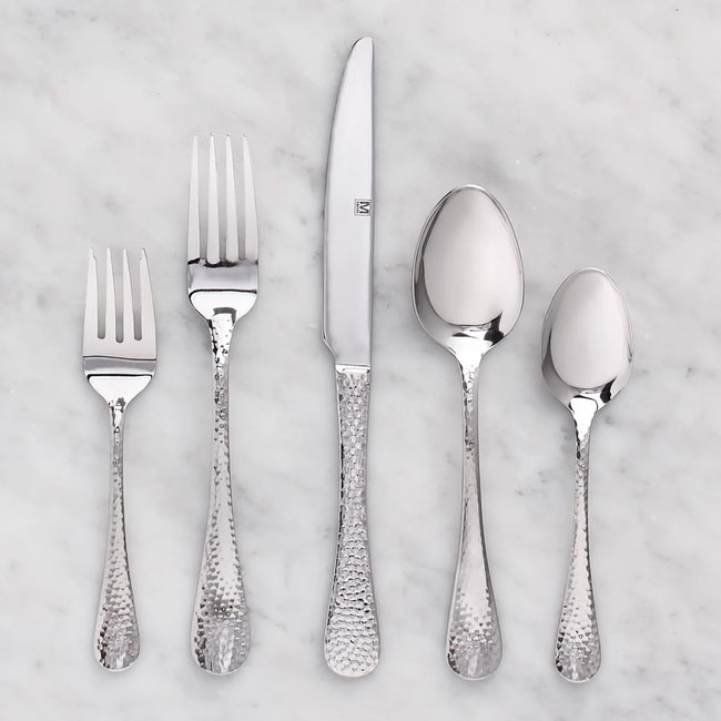 Chicago Hammered Stainless-steel Cutlery, 60-piece