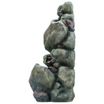 Multi-level Stone-look Fountain with Lights
