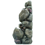 Multi-level Stone-look Fountain with Lights