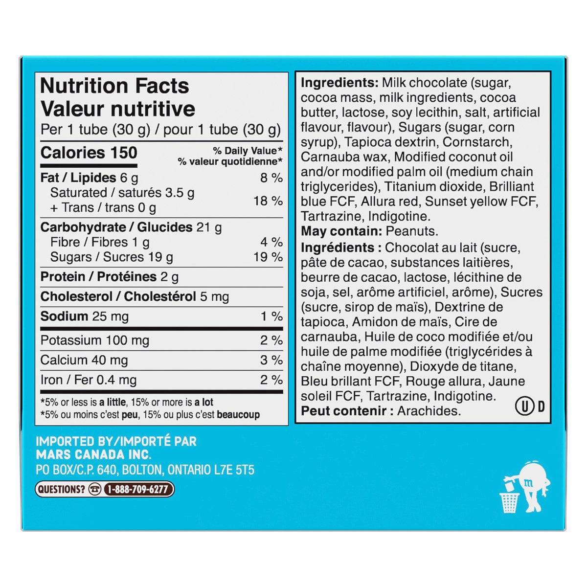 M&M’s Minis Milk Chocolate Candies Tubes, 24 × 30 g